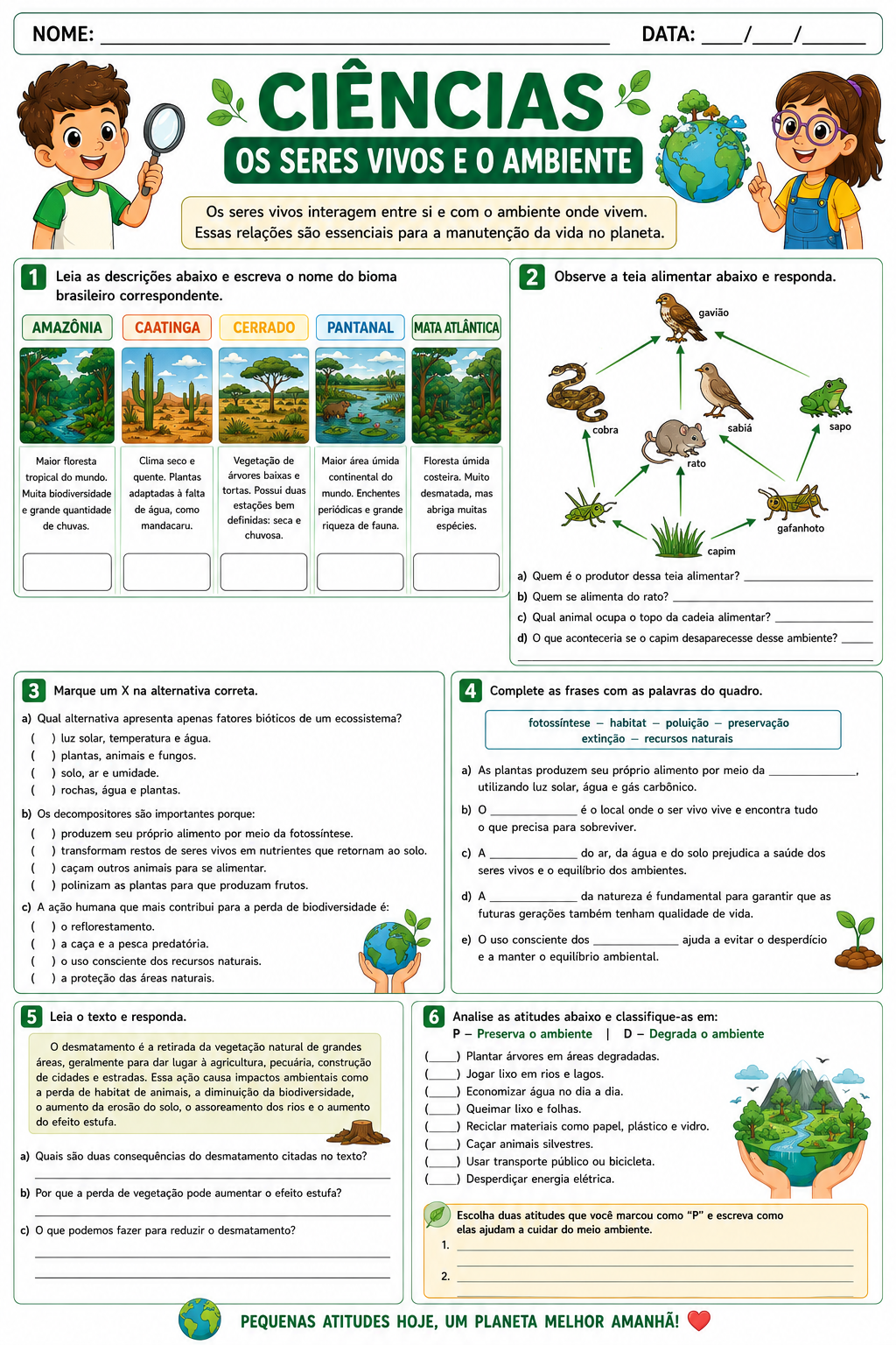Amostra material de Ciências - Animais